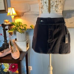 ELSA Blue Mini Skirt with Contrast Stitching